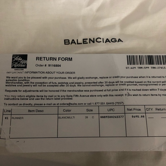 Balenciaga Runners, Size 39 - Picture 6 of 6